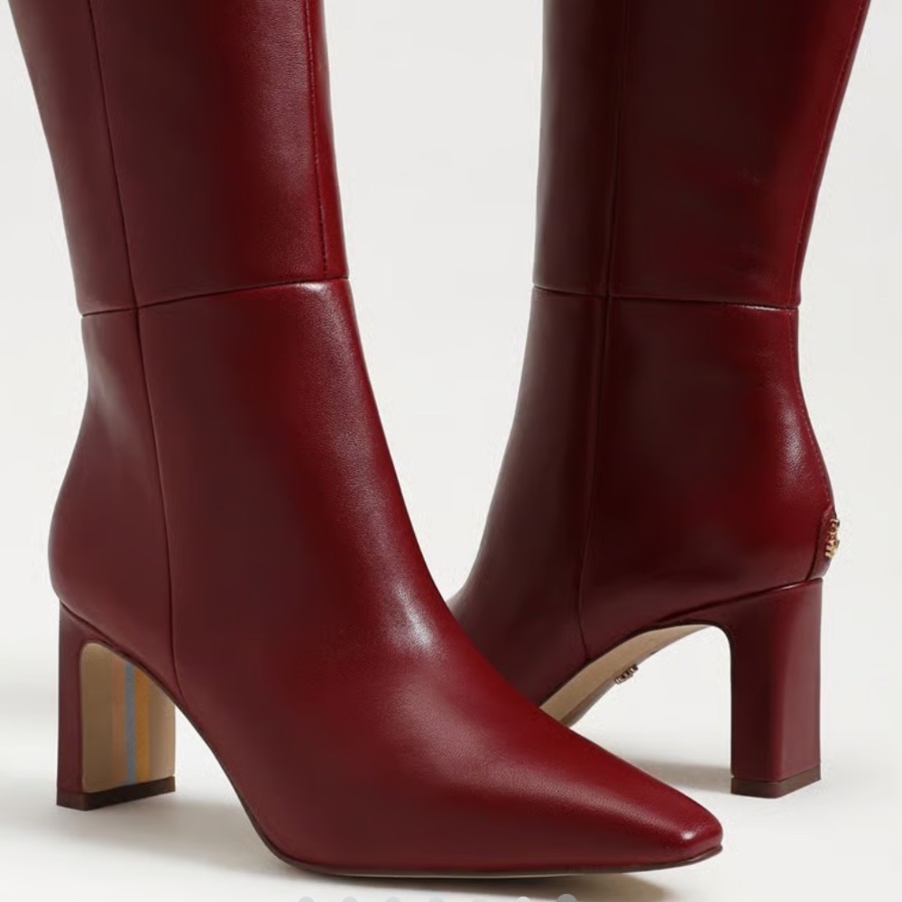 Sam Edelman Sylvia Knee High Boot red leather - Picture 7 of 16